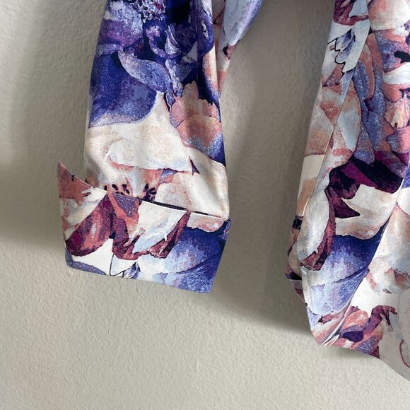 Chicos Womens 8 No Iron Chic Stretch Floral Button Up Shirt 3/4 Sleeve Blouse - Picture 11 of 11